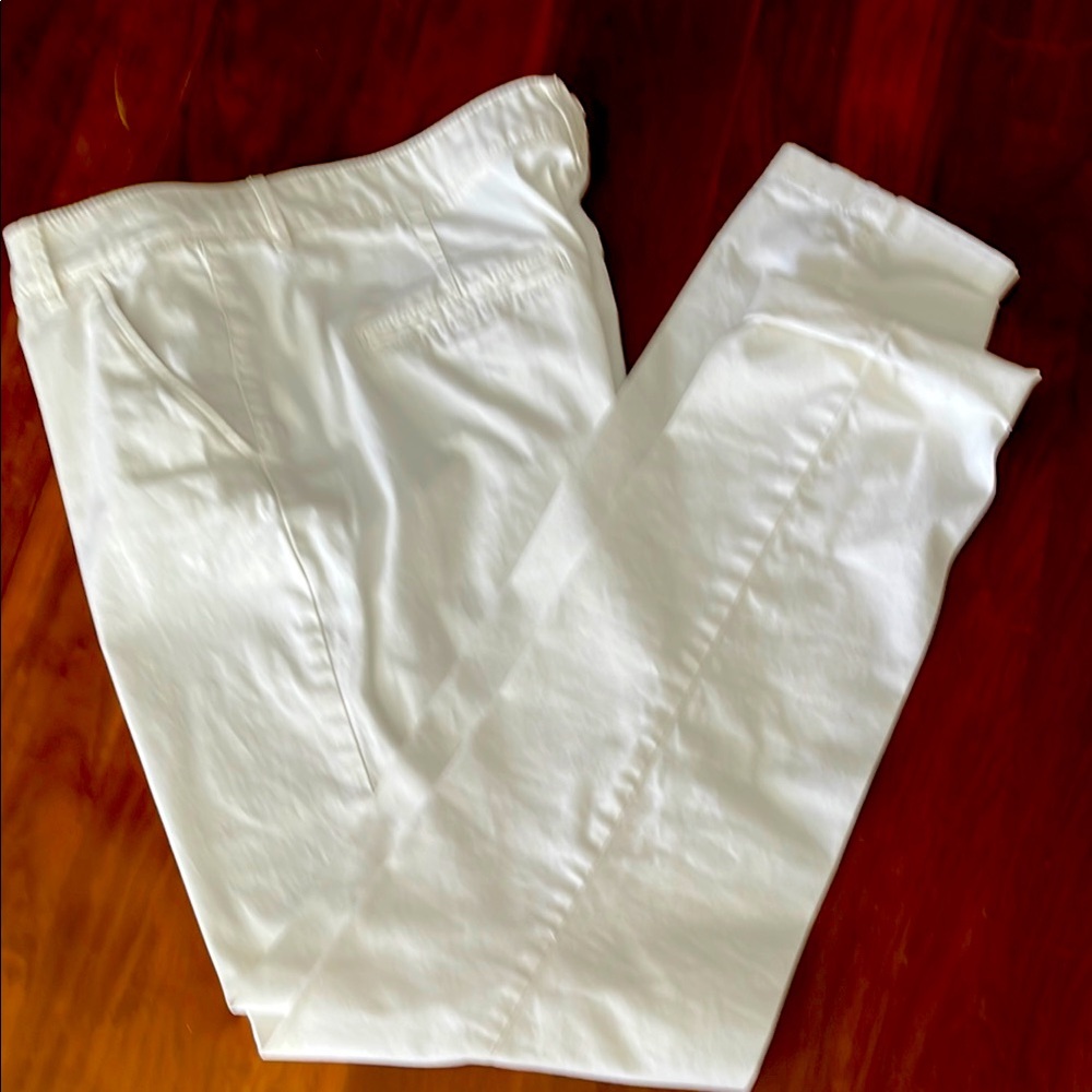 Massimo Dutti Cotton White Pants, Size M